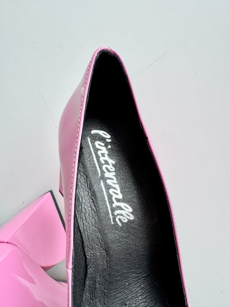 L'intervalle Pink Patent Leather Pointed Toe Chunky Heel Pumps, Size 36 — image 3 of 8